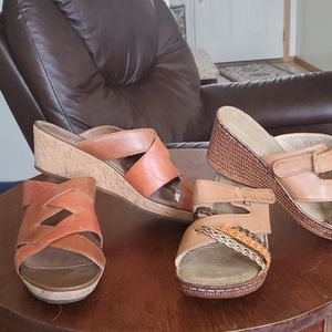 2 pair of wedge sandles